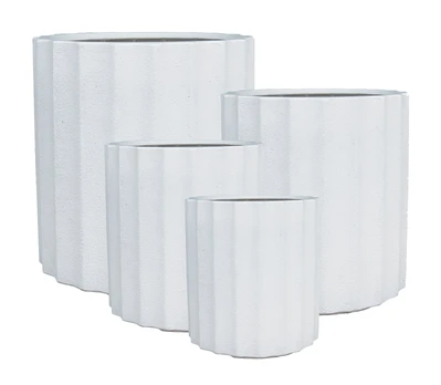 Lauko kermainis vazonas, baltos sp., 26 x 26 x 29 cm
