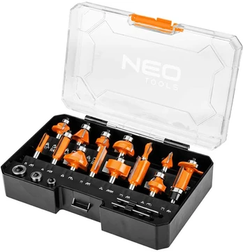 Neo Tools Frezos Widia, kotas 8 mm, rinkinyje 15 vnt.