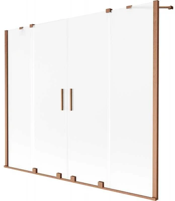 Vonios sienelė Mexen Velar Duo, 180 x 150 cm, Brushed copper/matinis stiklas