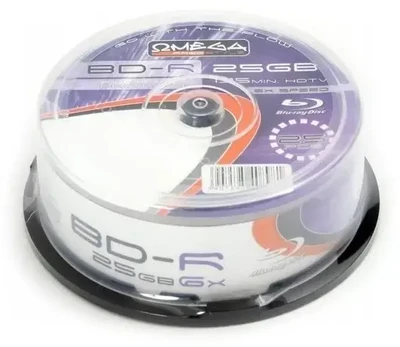 Omega Freestyle BD-R 25GB 6x Printable 25pcs cake