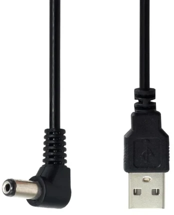 Usb į Dc 5.5x2.1mm 90° kampu įkrovimo laidas, 100cm