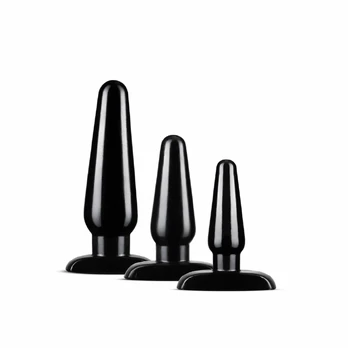 Blush Novelties Anal Adventures Basic Plug Kit Set of 3 - Black, Graduated Sizes