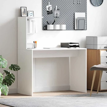 Baltas rašomasis stalas Baltas MDF Komplektas