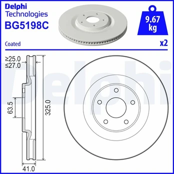 Stabdžių diskas DELPHI BG5198C