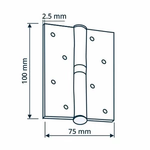Lankstas durims Haushalt, 7.5 cm, 0.2 cm, nikelio, 2 vnt.