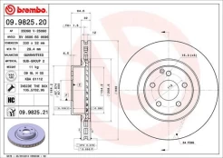 Stabdžių diskas BREMBO 09.9825.21 kaina