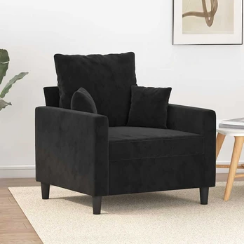 Sofa Krėslas, juodos spalvos, 60cm, aksomas