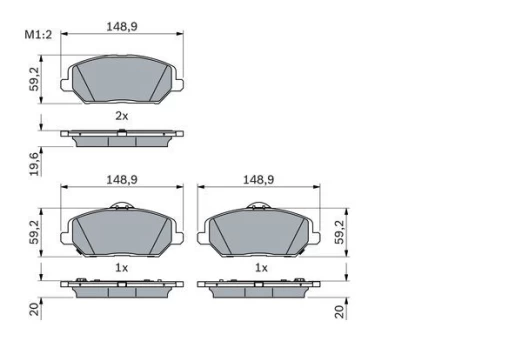BOSCH 0 986 424 862 Brake pad set