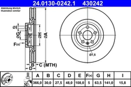 ATE 24.0130-0242.1 Brake Disc