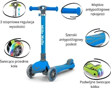 Vaikiškas paspirtukas Milly Mally Step Junior, mėlynas kaina