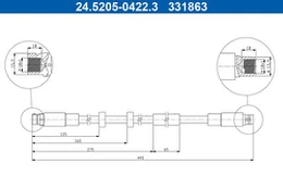 ATE 24.5205-0422.3 Stabdžių žarnelė