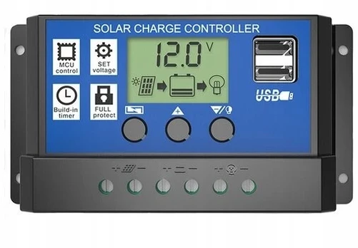 Įkrovimo reguliatorius 30a 12v/24v valdiklis usb