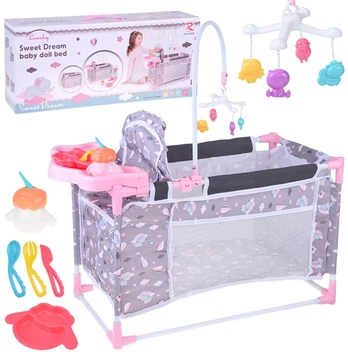 Rinkinys lėlėms 2in1 – lovytė ir maitinimo kėdutė