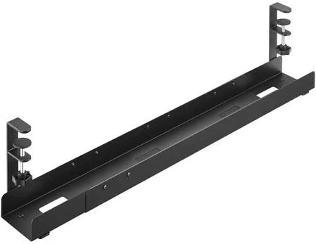 InLine® Universal cable guide rail, 3 levels 80/100/120 cm, for under-table mounting, with screw clamps, juodas