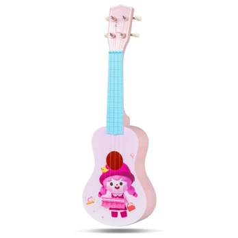Ukulelė, 16.5x6.4x53.3 cm, rožinė, ABS, muzikinis žaislas