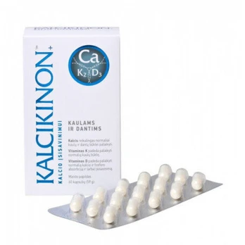 Kalcikinon®+ Ca +K2 +D3 kalcio įsisavinimui, 60 kapsulių