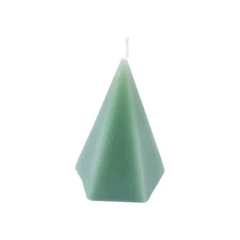 Candle pyramid green 12x7x7cm
