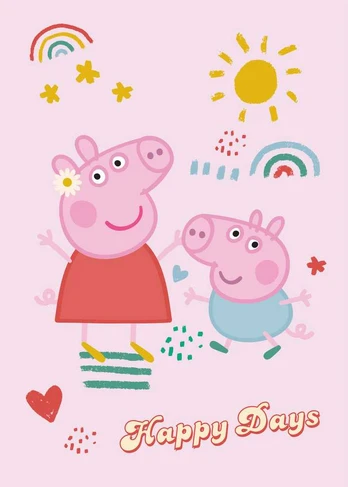 Peppa Pig „Happy Days“ vilnos antklodė 100x140cm