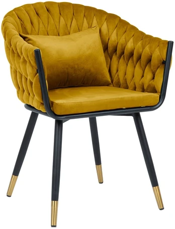 Chair FLORA golden Geltonas