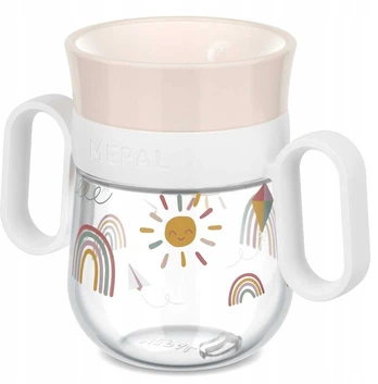 Rosti Mepal VAIKIŠKAS MOKYMOSI GĖRIMO PUODELYS MIO 200 ML „SUNSHINE & RAINBOW“