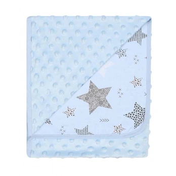 Blanket - 625 - MINKY/COTTON- size 80x90- BLUE