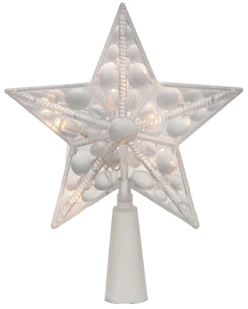 Eglės viršūnė, balta, 19 cm, plastikas