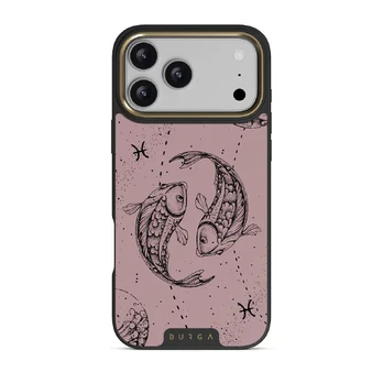 Pisces - iPhone 17 Pro Max Case, Elite Dark (MagSafe) / Gold / Pink