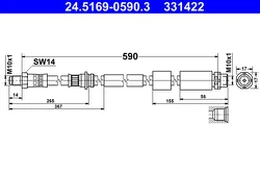ATE 24.5169-0590.3 Brake hose