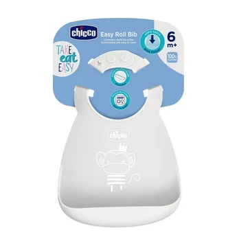 Silikoninis seilinukas Chicco Easy Roll su kišene, pilkas
