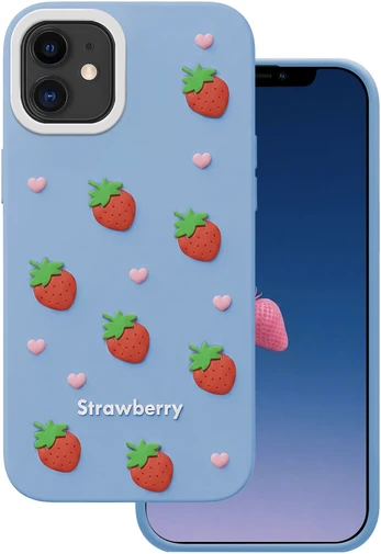 Dėklas Telforceone Strawberry case for iPhone 11 mėlynas