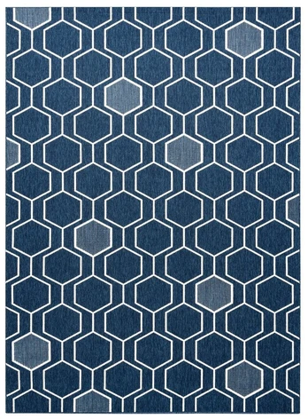Kilimas vidaus Hakano Wink Hexagon, mėlynas, 170 cm x 120 cm