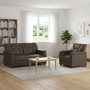 Sofa Sofos komplektas 2 vnt. Pilka Dirbtinė oda