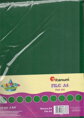 Veltinis A4 tamsiai žalias 10 vnt - Titanum