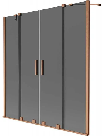 Vonios sienelė Mexen Velar Duo, 150 x 150 cm, Brushed copper/Graphite