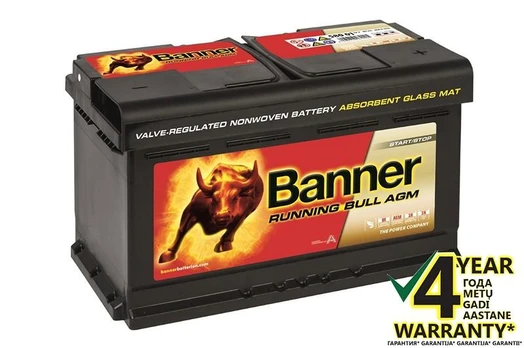 BANNER Running Bull AGM 58001 80Ah 800A (EN) akumuliatorius