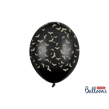 Balionai 30 cm Bats Pastel, juodi, 6 vnt.