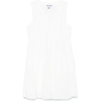 Mini suknelė moterims, Balta, Sleeveless eyelet ti