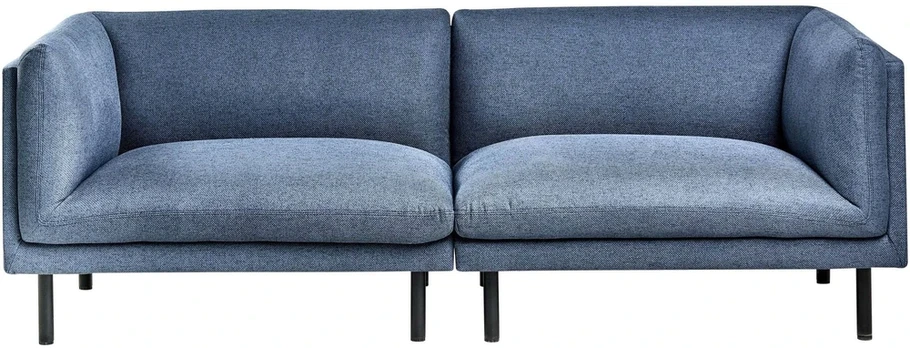 Beliani Trivietė sofa VORGOD tamsiai mėlyna