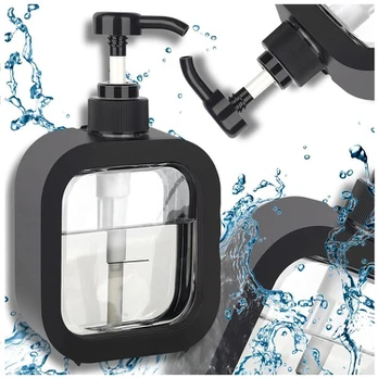 Skystojo muilo dozatorius, skaidrus juodas, 500 ml
