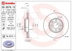 BREMBO 09.9078.11 Brake Disc kaina