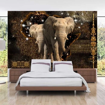 Artgeist Fototapetas - Brown Elephants