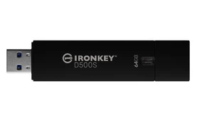 USB atmintinė Kingston IronKey D500S, juoda sp., 64 GB