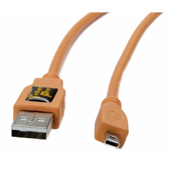 Tether Tools TetherPro USB 2.0 A to Mini-B 8 pin 15&amp;#039; ORG