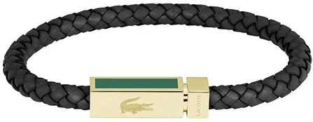 Lacoste Juodas leather bracelet for men Rockel 2040451