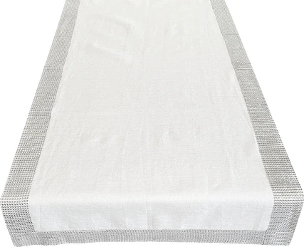 Stalo takelis, balta/sidabro, 60 x 120 cm