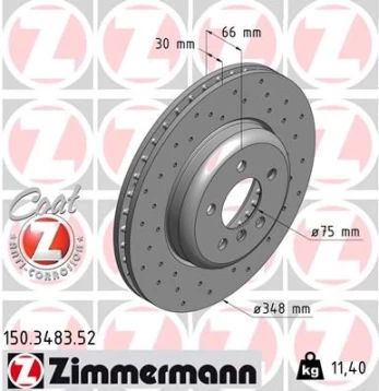 Stabdžių diskas ZIMMERMANN 150.3483.52