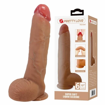 „Pretty Love Mendel“ 10 colių itin minkštas skysto silikono dildo