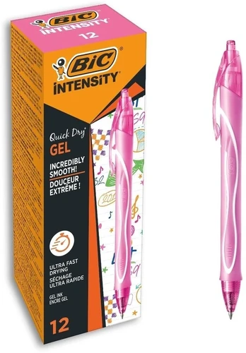 Gelinis rašiklis BIC Quick Dry 0,7 mm rožinis 12 vnt