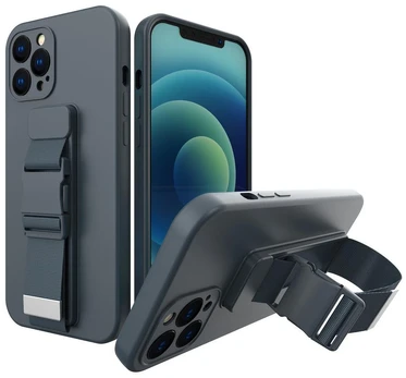 Dėklas Hurtel Silikoninis Rope Case su dirželiu Galaxy A33 5G – mėlynas