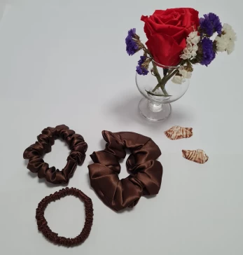 Šilkinė plaukų gumytė "Chocolate"